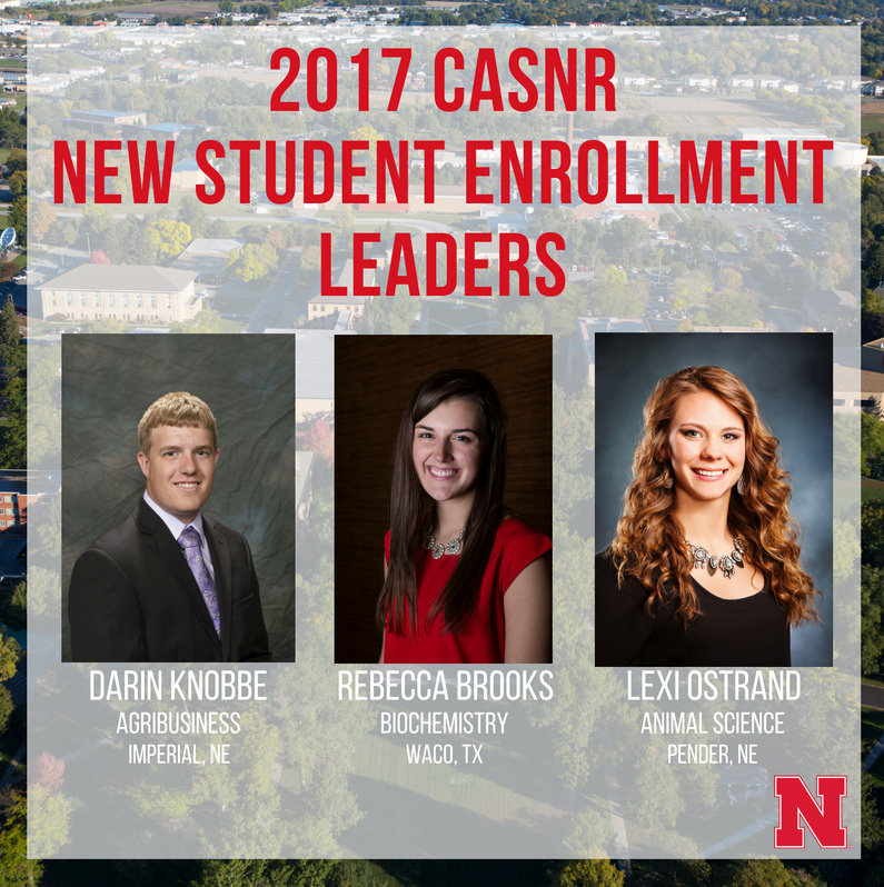 2017 CASNR -- New Student Enrollment Leaders