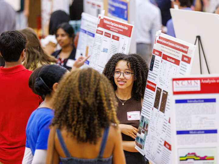 Students at a poster session