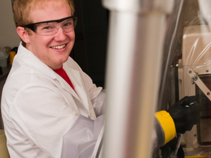 Student in lab